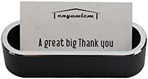 Metal Desktop Card Holder for Desk Stylish Aluminum Alloy Business Card Display Stand for Men Office Black 1 P — view 4
