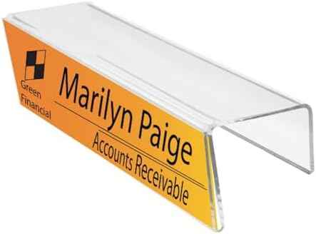 Acrylic Name Plate Holder – 8.5 x 2.5, 40 Pack