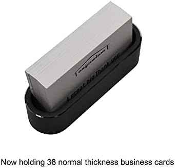 Metal Desktop Card Holder for Desk Stylish Aluminum Alloy Business Card Display Stand for Men Office Black 1 P — view 5