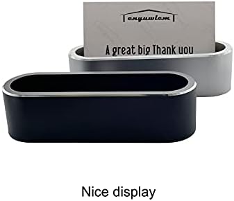 Metal Desktop Card Holder for Desk Stylish Aluminum Alloy Business Card Display Stand for Men Office Black 1 P — view 6