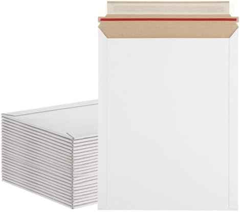 100 Pack 9.5x12 Inch Rigid Mailers, Self Seal Photo Document Mailer Cardboard Mailing Envelopes Stay Flat Mailers for CD, Pho
