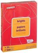 Staples Brights 24 Lb. Colored Paper Red 500/Ream, For Everyday Use at Home or Office — view 3
