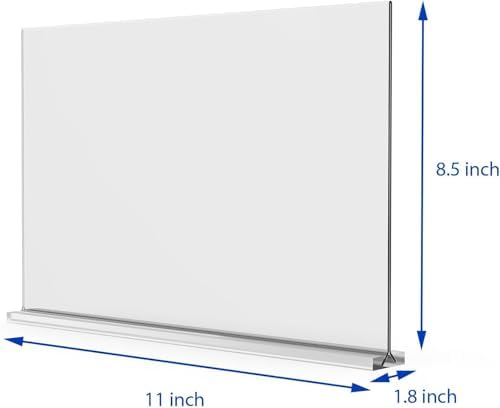 newnewshow Acrylic Sign Holder 11x8.5 Inch 3 Pack Horizontal T Shape Double-Sided Desktop Display Holder for O — view 2