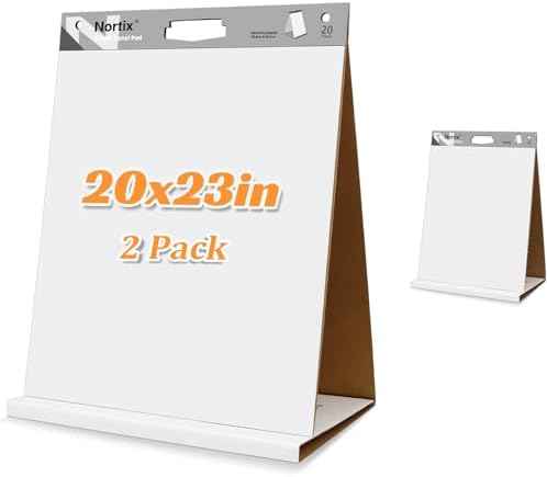 Nortix Sticky Easel Pads, Upgraded Versatile Tabletop Sticky Easel Pad with Dry Erase Surface for Meeting/Training/Doodling, 