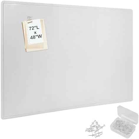 Extra Large Bulletin Board, 72 x 48 Inches Decorative Felt Pin Board Foldable Photo Board Self-Adhesive Vision Board with 50 
