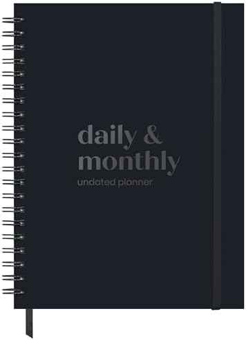 Undated Daily & Monthly Planner 2026-2027 | Hourly Schedule | Large 8.5" x 11" | Daily Work Planner with Full Page Per Day, T