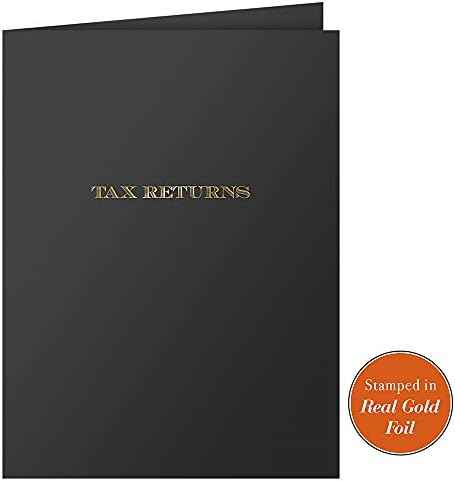 The Gallery Collection, 25 Count, Black, Tax Return Pocket Folders, Gold Foil Stamped, for Tax Professionals ( — view 2