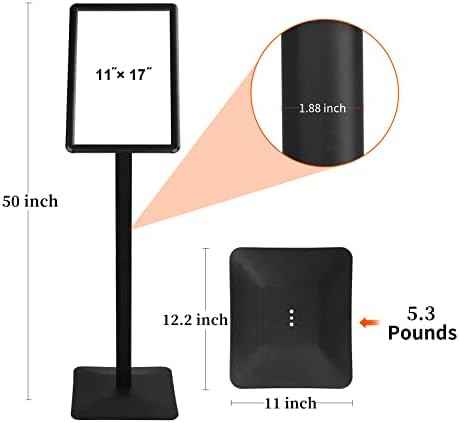 Sign Stand 11 x 17 Inch Heavy Duty Sign Holder with Base Pedestal Poster Stand Adjustable Floor Standing,Verti — view 2