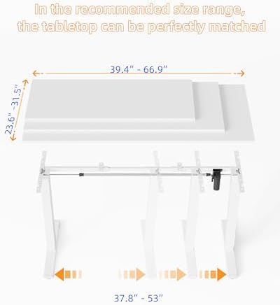 YIHAYO Electric Standing Desk, Frame Only Stand Up Desk with Splice Board, Adjustable Height Desk, Computer De — view 3