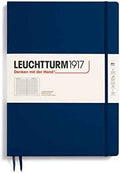 LEUCHTTURM1917 - Notebook Hardcover Master Slim A4+ - 123 Numbered Pages for Writing and Journaling (Navy, Ruled)