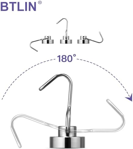 BTLIN Mini Magnetic Hooks, Strong Neodymium Magnet with Small Hook — view 2