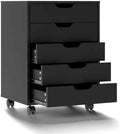 VINGLI 5 Drawers Mobile File Cabinet with Wheels, Under Desk Storage Organization, Vertical Filing Chest Rolling Wood Small D