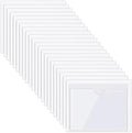 Chinco 50 Pack 3.1" x 3.9" Clear Adhesive Pockets, Index Card Pockets With Top Open Loading, Plastic Labels Holders for Organ