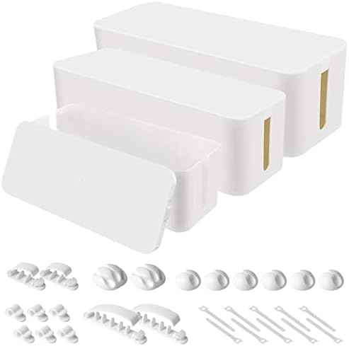 3 Pack Cable Organizer Box, Cable Management Box for Surge Protector