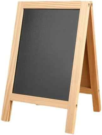 Small Wooden Tabletop Chalkboard Easel Signs with Stand, Folding A Frame Double-Sided Chalkboard Easel Sidewalk Board, Mini F