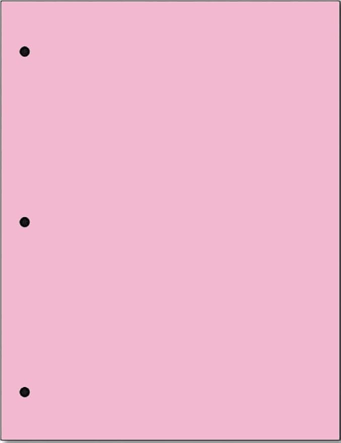 Copy And Printing Color Paper, 20 Lb. 3 Hole Punch 500 Sheets Per Ream.