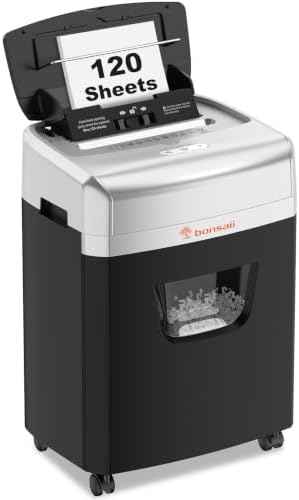 Bonsaii 120-Sheet Autofeed Micro-Cut 30-Min Run Heavy Duty Paper Shredder