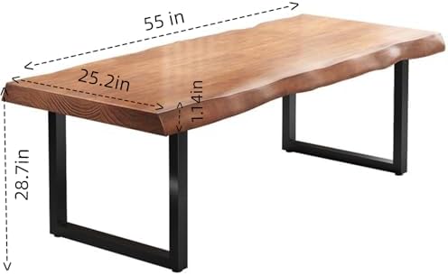 Stylish Solid Wood Office Desk with Sturdy Metal Base - Durable Multi-Size Executive Computer & Dining Table - — view 2