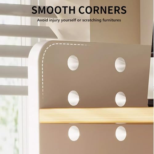 Wooden Desk Shelf Organizer with Adjustable Tiers and Side Hooks — view 4