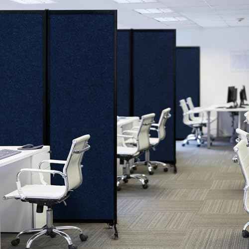 Room Partition 2.0 Upgrade Version,6'L* 6'7"H,3 Panel,Blue — view 6