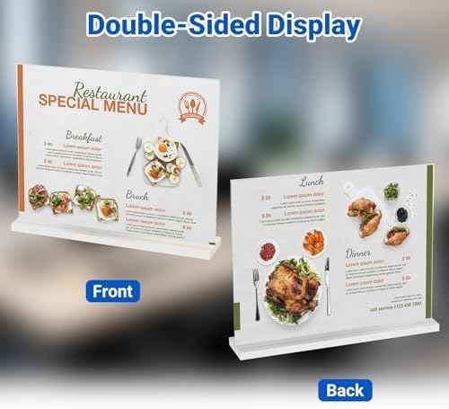 10 Pack Acrylic Sign Holder 11 x 8.5 Horizontal, Double-Sided Clear — view 3