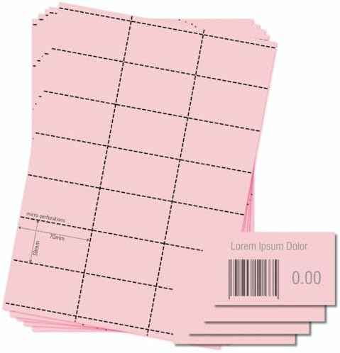 OfficeGear Shelf Edge Pink Barcode Price Ticket Labels 21-up [25 Sheets - 525 Pack] 38x70mm Custom Printable A4 120gsm Card M