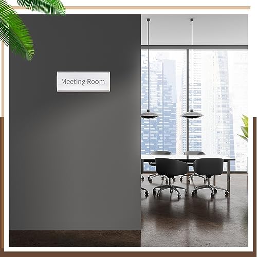 Therwen 6 Pcs Aluminum Office Name Plate Holder for Door, Silver — view 5