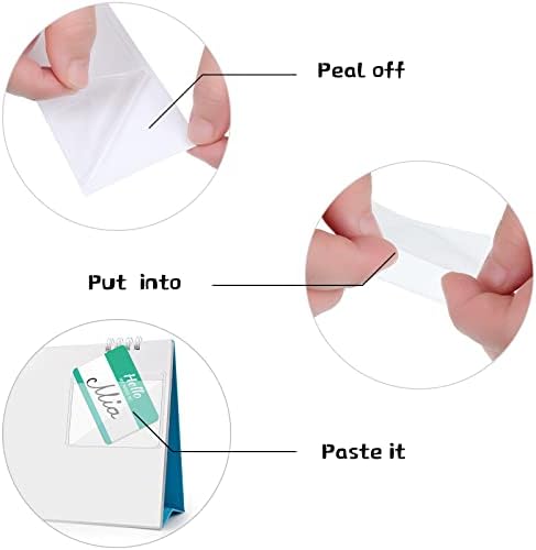 100 Self-adhesive Index Card Holder for Business Cards, Clear Plastic Sticky Labels Holders for Storage Bins T — view 6