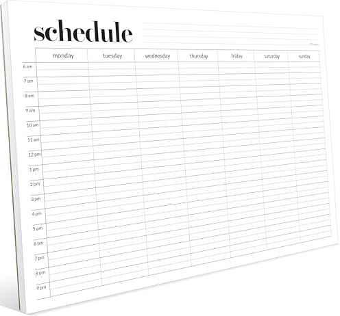 Weekly Schedule Pad, Tear Off Undated Weekly Planner Notepad, A4 Size (8,3" X 11,7"), Premium Thick Paper with Cardboard Back