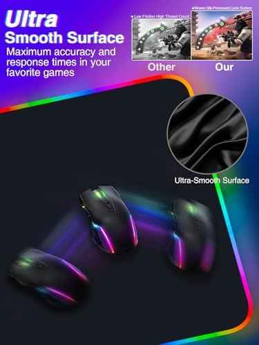 Magnetic Charging Mouse Pad 31.5x15.75, 15W Fast Wireless Charging Desk Mat, XXL Desk Pad RGB Gaming Mousepad, — view 5