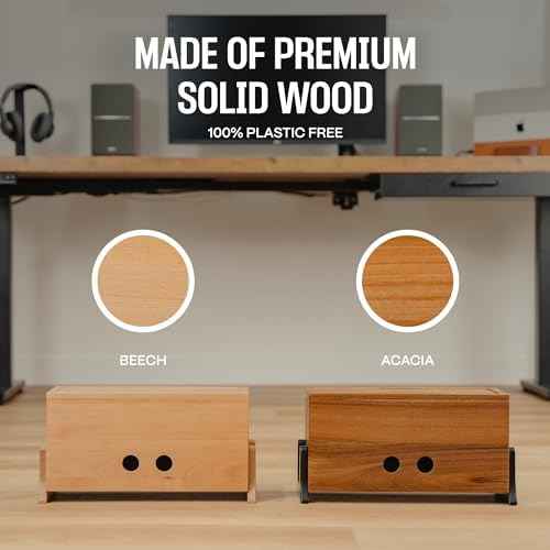 Extra Large Cable Management Box, Wood Cord Hider Box & Organizer for Power Strip, TV Wires & Desk Cable Stora — view 2