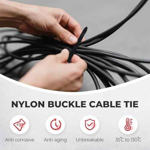 100PCS Nylon Universal Cable Tie Buckle, Heavy Duty Self-Locking Zip Ties Holder, Multipurpose Plastic Cable T — view 2