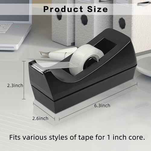 10 Pack Black Desktop Tape Dispenser Bulk - Tape Not Included — view 2