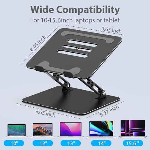 Adjustable Laptop Stand for Desk, Metal Laptop Riser Holder — view 5