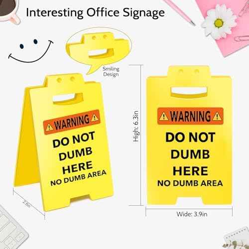 Smilelife Funny Office Cubicle Decor No Dumb Area Desk Sign Team Office Gag Gifts for Coworker Teammate Employ — view 2