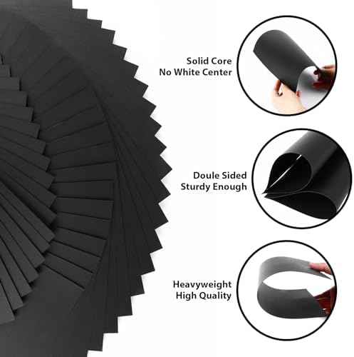 200 Sheets Black Cardstock 8.5x11, 65lb Card Stock Construction Print Paper — view 3