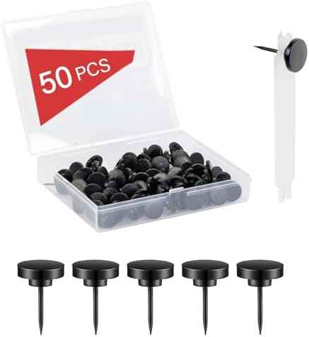 50 PCS Flat Push Pins for Cork Board, Black Metal Thumb Tacks for Wall Picture Photo Hanging, Board Posters Bulletin Maps, Of