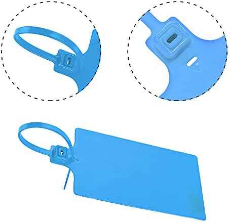 200Pcs Plastic Seals Shipping Label Tags, Writable Marker Big Sign Tie — view 6