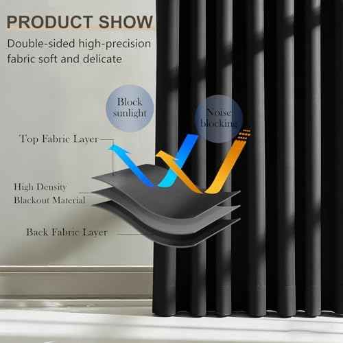 Room Divider Blackout Curtain Track Curtains Wall Dividers Panels Screen for Living Rooms Bedroom Office Priva — view 4