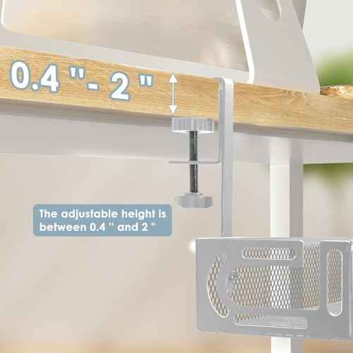 25-Inch Clamp-On Metal Under-Desk Cable Tray, White — view 4