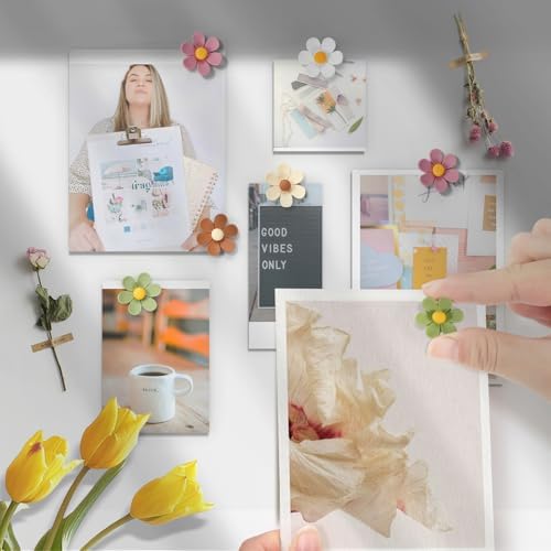 50Pcs Flower Push Pins,5 Colors Cute Cork Board Pins, Decorative Thumb Tacks for Bulletin Board, Feature Wall, — view 4