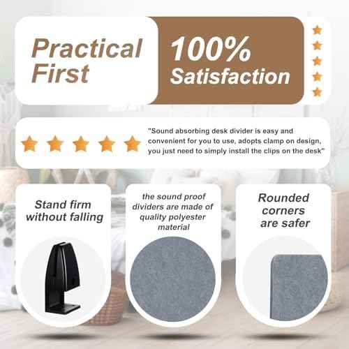 AceOrbit 3 Pcs Clamp-on Desk Divider, 1pcs-47''x 24'' and 2pcs-24''x 24'' Desk Privacy Panel Acoustic Office P — view 4