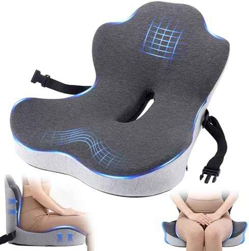 Car Seat Cushion, Truck Driver Seat Cushion L-Shaped Lumbar Support Pillow, Memory Foam Seat Cushion Ergonomic Back Support, 