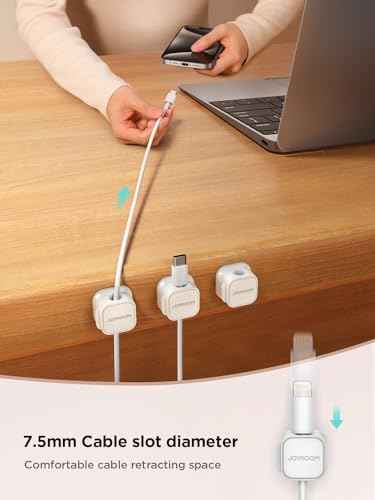 JOYROOM 9 Pack Magnetic Cable Clips, Cord Organizer Adhesive Wire Holder — view 3