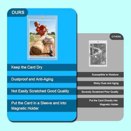 20 Pack 35pt Sleeved Card Magnetic Holders with 30 Soft Sleeves — view 4