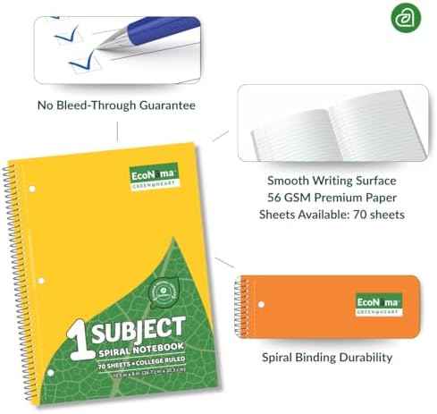 Subject Book Spiral Notebook Pack of 24 Wide Ruled 140 Pages — view 2