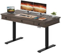55 x 23 Inch Electric Standing Desk with Drawers, Dark Walnut