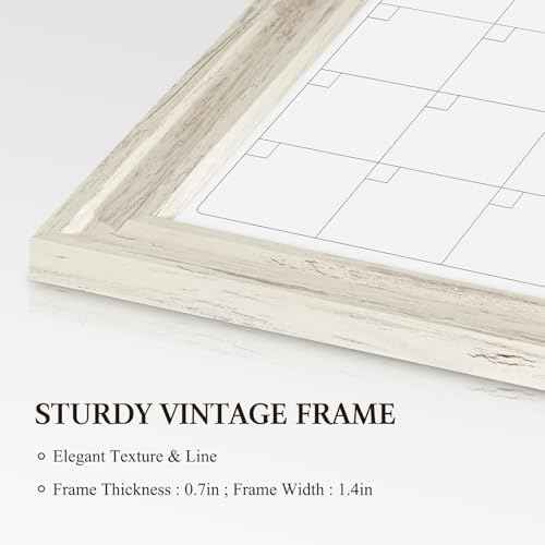 4 THOUGHT Whiteboard Calendar 36" x 24" Magnetic White Board, Vintage White — view 2