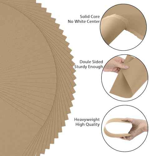 100 Sheets Brown Cardstock Printer Paper 8.5x11, 92lb Brown Cardstock — view 3