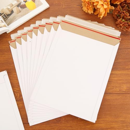 100 Pack 9.5x12 Inch Rigid Mailers, Self Seal Photo Document Mailer Cardboard Mailing Envelopes Stay Flat Mail — view 7